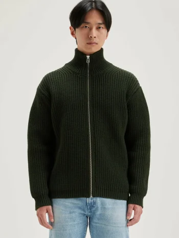 Discount Bellerose Allip Trui Met Rits Dark Olive