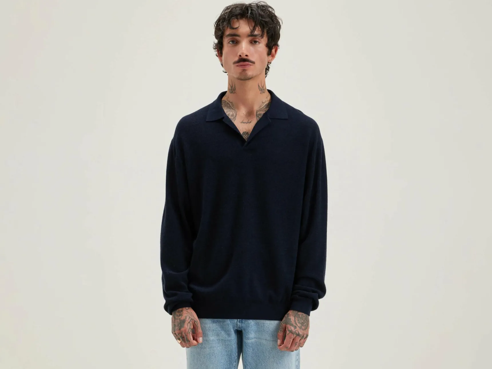 alot-polo-style-trui-XVQjLoXc-0.webp Online Bellerose Alot Polo-style Trui Blue Nights