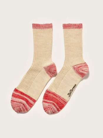 Clearance Bellerose Baudy Sokken Beige Mélangé / Sanguine