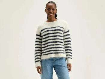 Outlet Bellerose Decat Ronde Hals Trui Natural / Naval