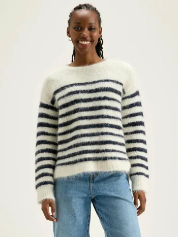 Outlet Bellerose Decat Ronde Hals Trui Natural / Naval