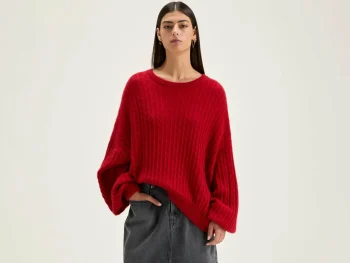 Clearance Bellerose Dukas Cropped Trui Ecarlate