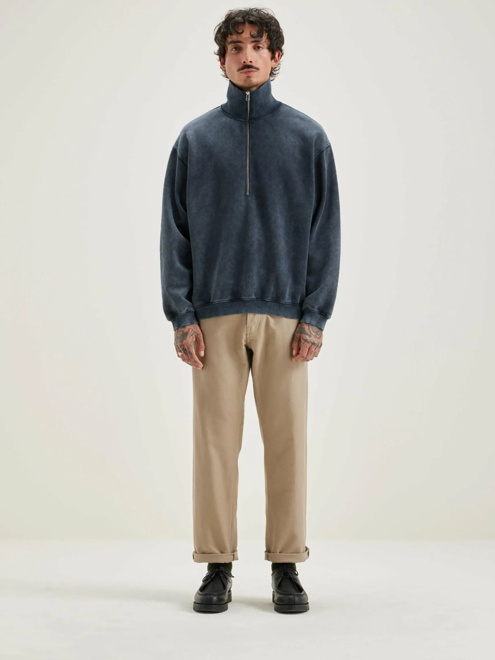 fabro-sweatshirt-met-rits-LusUvbcT-2.webp Outlet Bellerose Fabro Sweatshirt Met Rits Black Blue