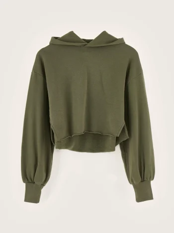 Online Bellerose Felico Cropped Hoodie Moss