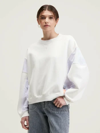 Sale Bellerose Flips Ronde Hals Sweatshirt Vintage White
