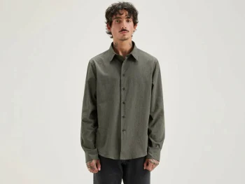 Outlet Bellerose Franklin Popeline Hemd Acier