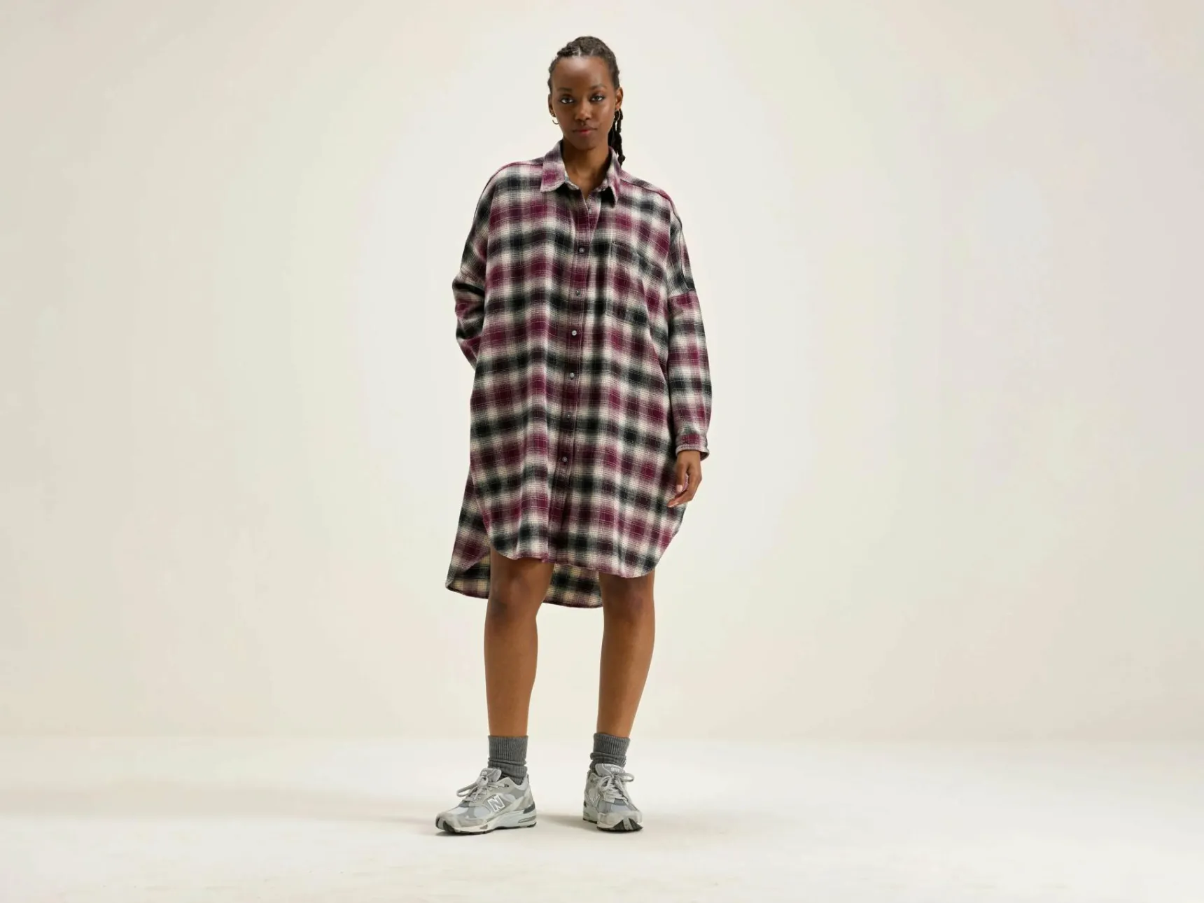 genk-hemdjurk-vqxxEKPT-0.webp Outlet Bellerose Genk Hemdjurk Antique White / Ebene / Wine