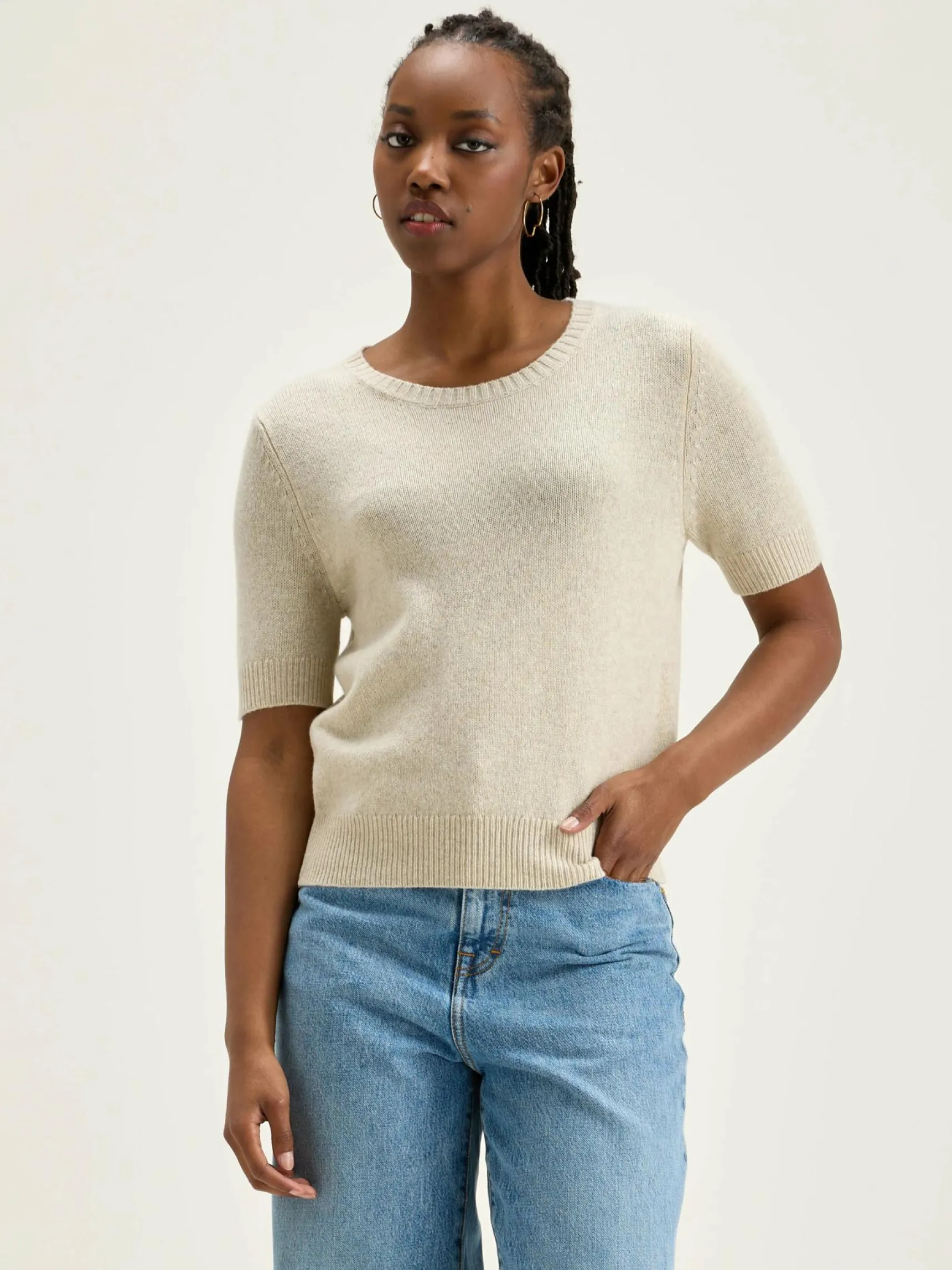 giwco-korte-mouwen-trui-TPuTcdPZ-1.webp Clearance Bellerose Giwco Korte Mouwen Trui Sugarcane