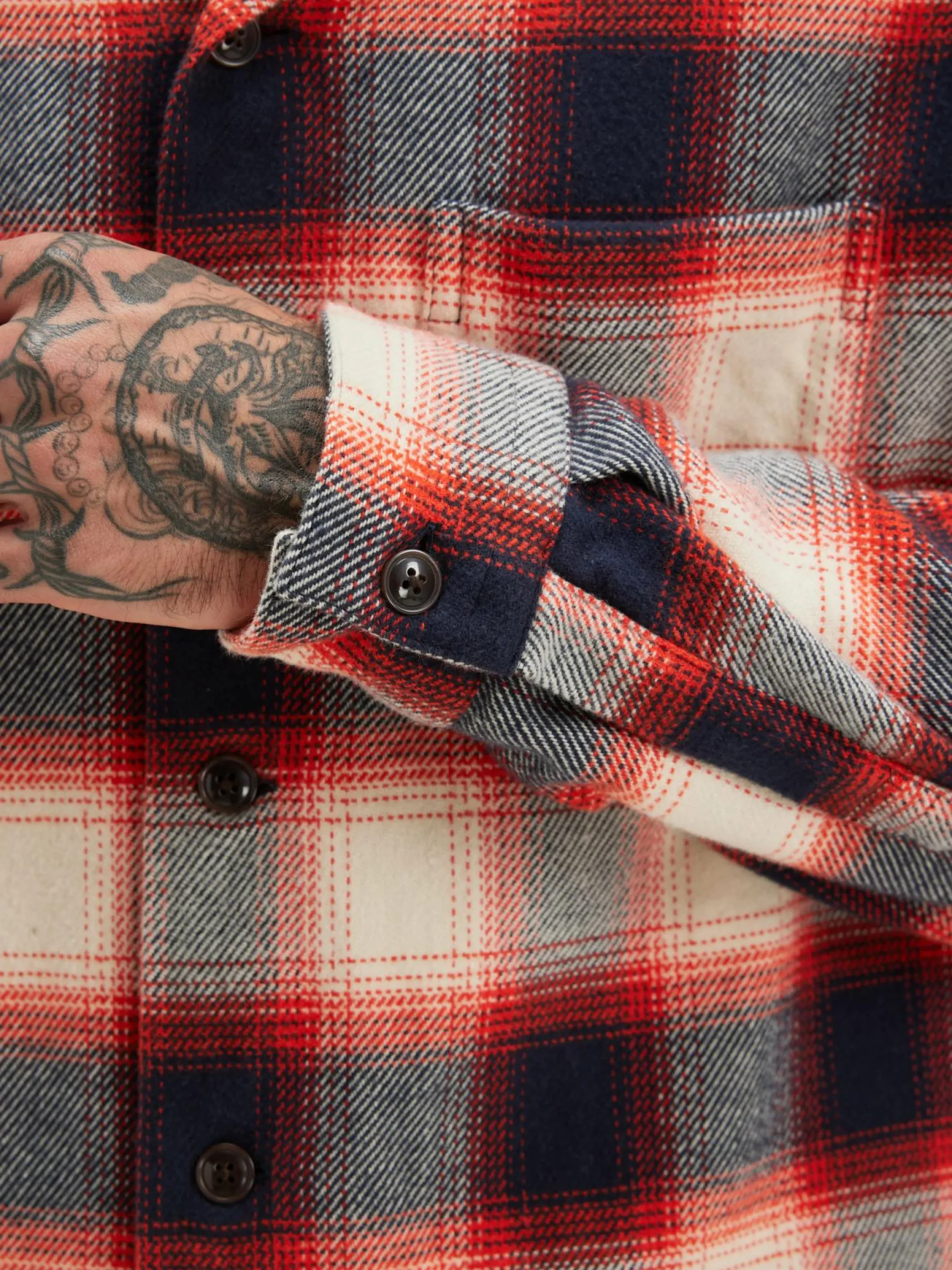 goney-geruit-overhemd-jwPayYIf-5.webp Discount Bellerose Goney Geruit Overhemd Blueberry / Hot Sauce