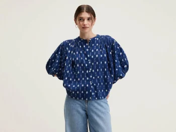 Fashion Bellerose Ink Cropped Blouse Myosotis