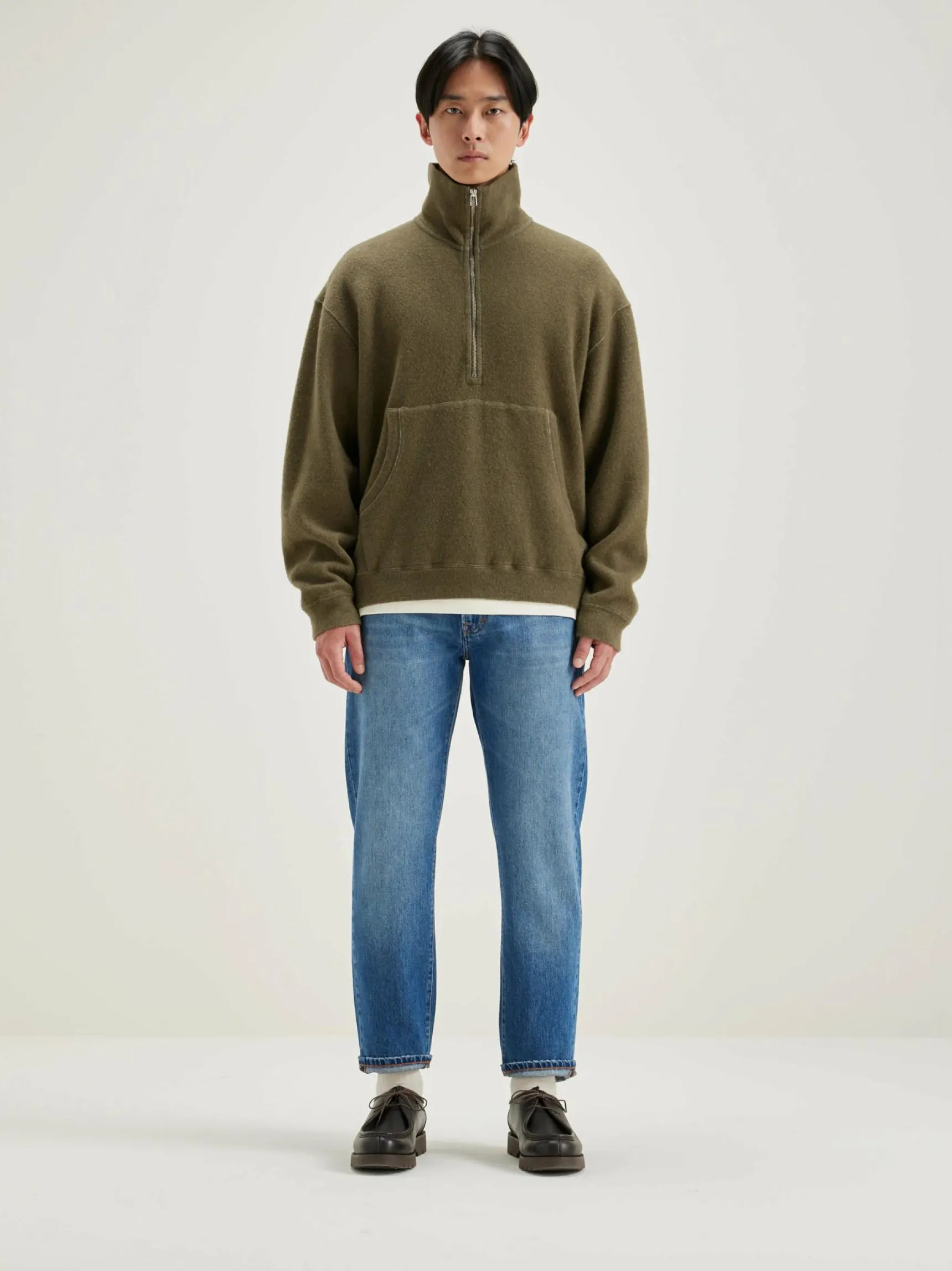 mabro-sweatshirt-met-rits-fAqIfOmB-2.webp Discount Bellerose Mabro Sweatshirt Met Rits Military