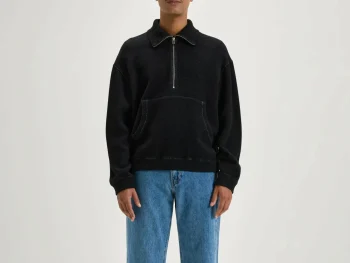 Clearance Bellerose Mabro Sweatshirt Met Rits Black