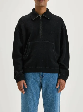 Clearance Bellerose Mabro Sweatshirt Met Rits Black