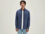 Outlet Bellerose Mire Slim Hemd Metal Blue