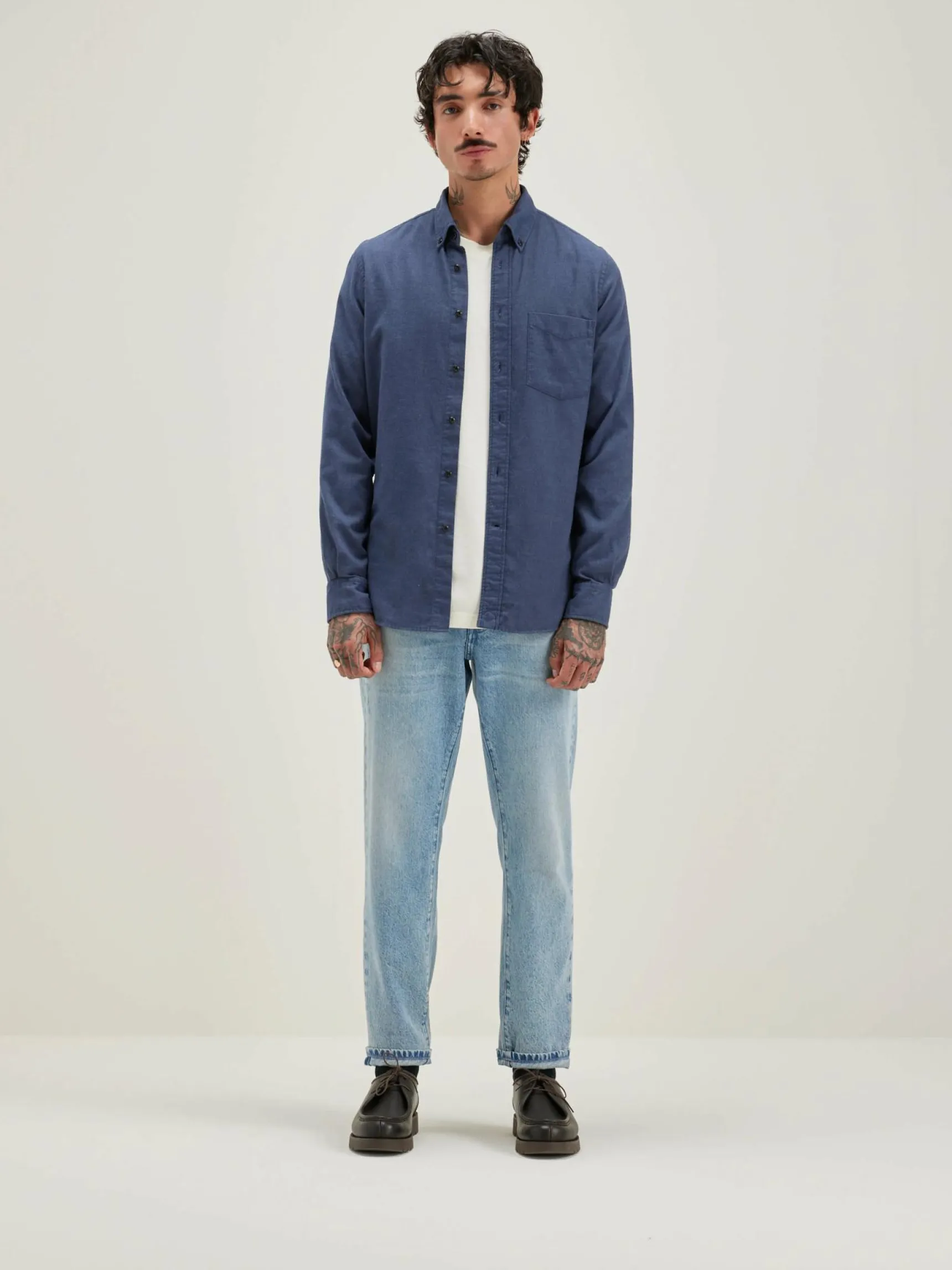 mire-slim-hemd-MoJaBvKN-2.webp Outlet Bellerose Mire Slim Hemd Metal Blue