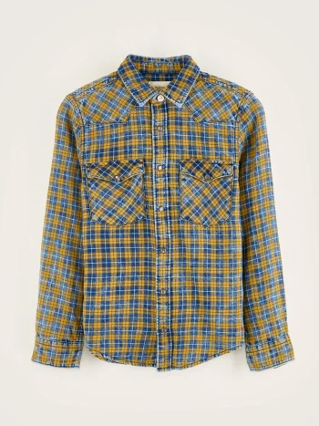 Sale Bellerose Peio Geruit Hemd Cornflakes / Myosotis