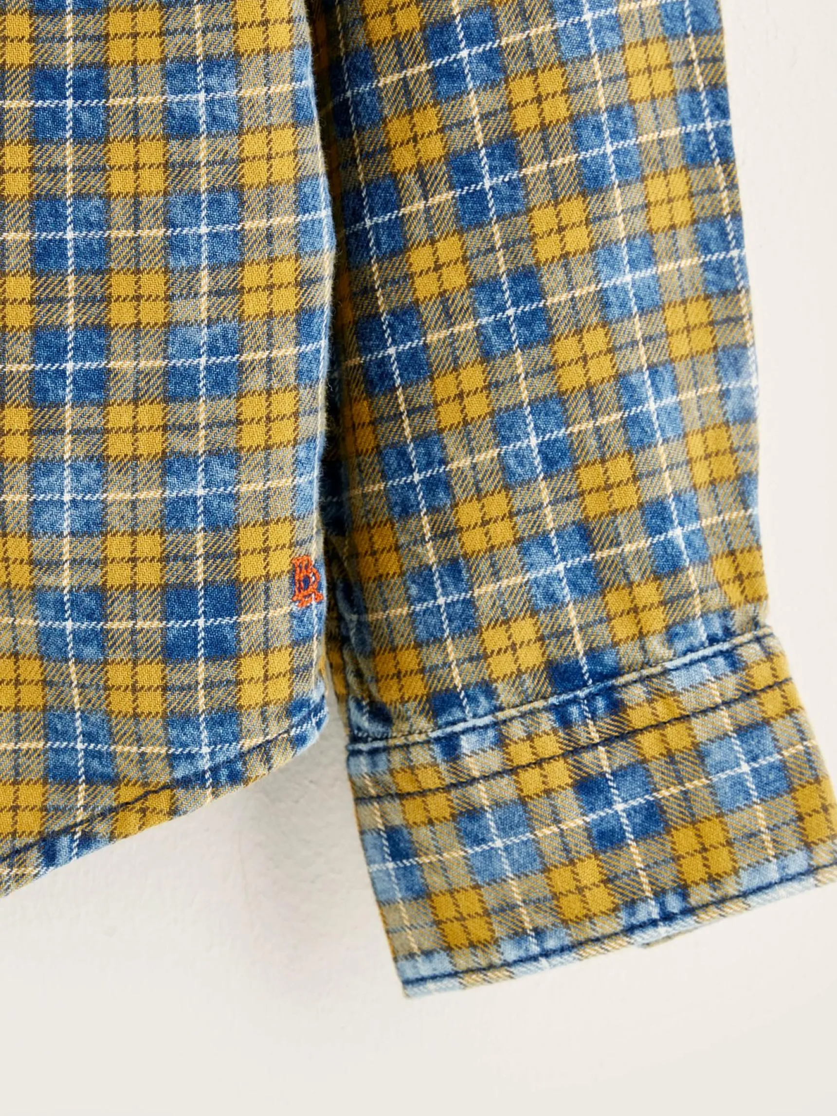 peio-geruit-hemd-mcoEaTcG-2.webp Sale Bellerose Peio Geruit Hemd Cornflakes / Myosotis