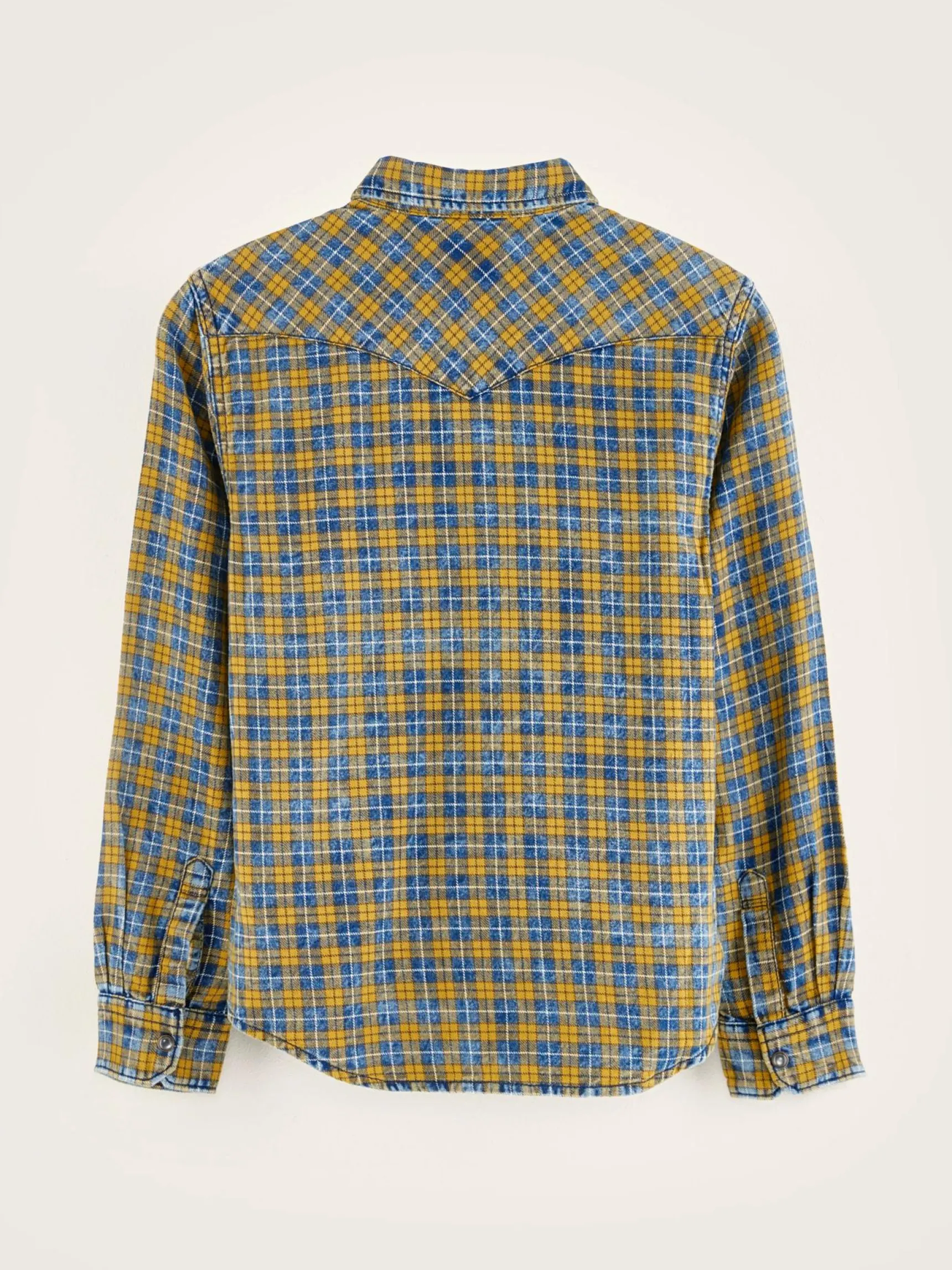 peio-geruit-hemd-mcoEaTcG-3.webp Sale Bellerose Peio Geruit Hemd Cornflakes / Myosotis