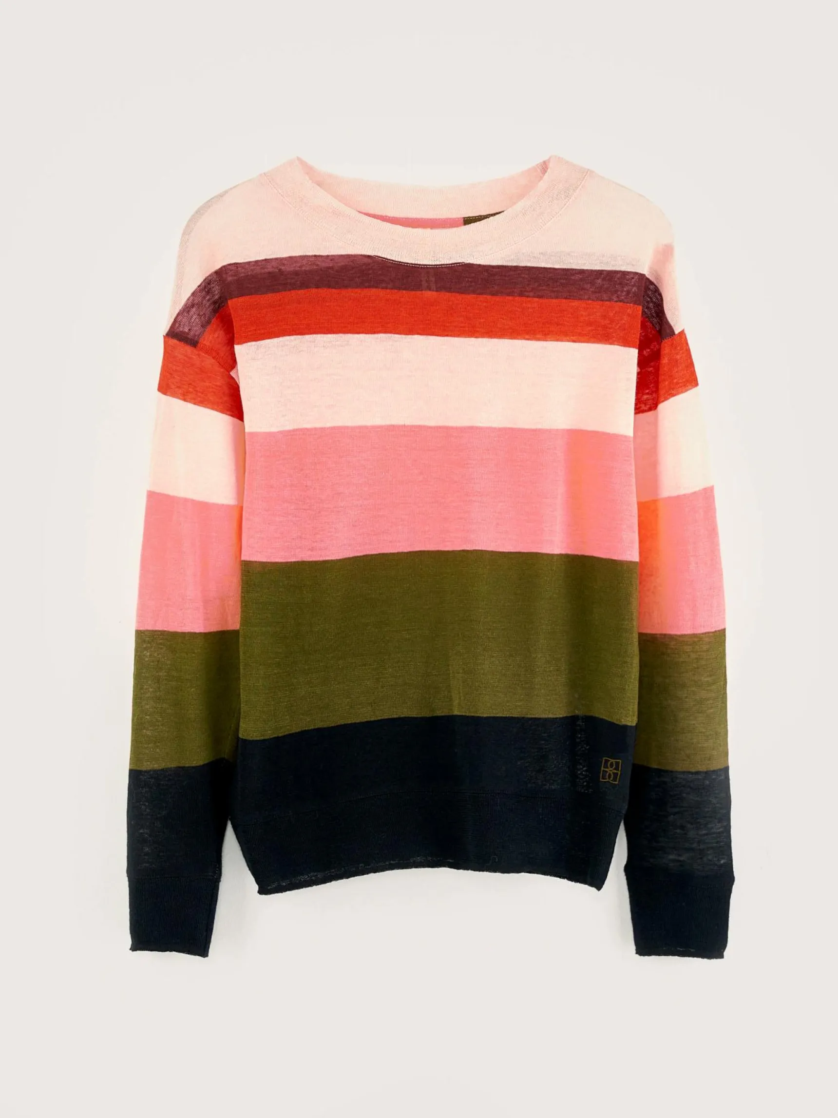 senia-relaxed-linnen-t-shirt-UUzMxEDU-6.webp New Bellerose Senia Relaxed Linnen T-shirt Black Beauty / Light Rose / Military