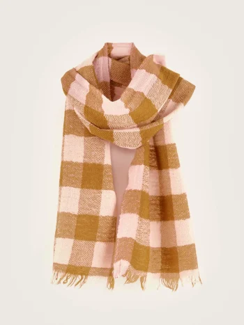 Discount Bellerose Sidiki Geruite Sjaal Caramel / Light Rose