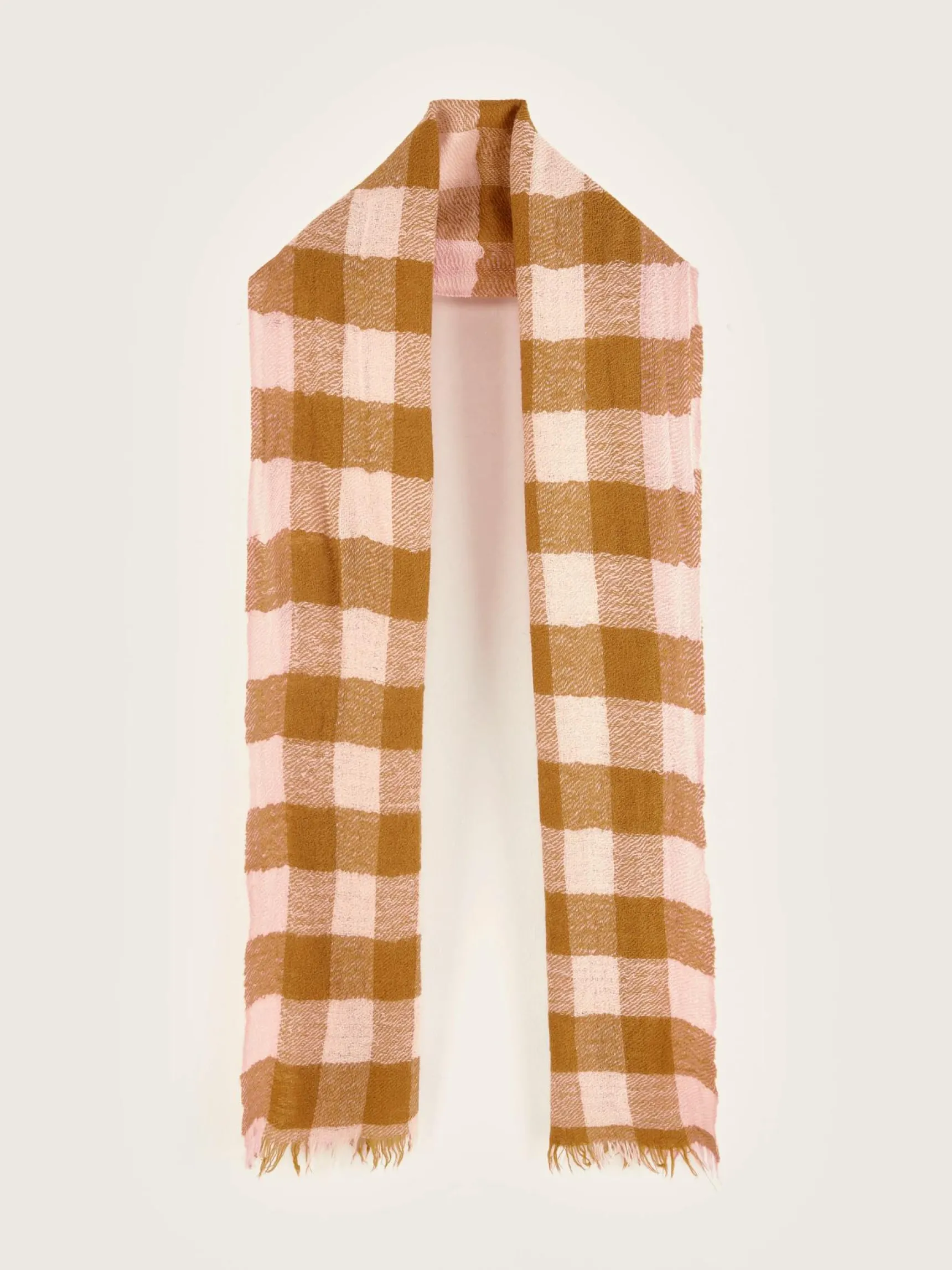 sidiki-geruite-sjaal-eagktqIz-3.webp Discount Bellerose Sidiki Geruite Sjaal Caramel / Light Rose