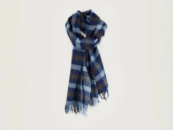 Discount Bellerose Sidy Geruit Sjaal Deep Grey / Worker