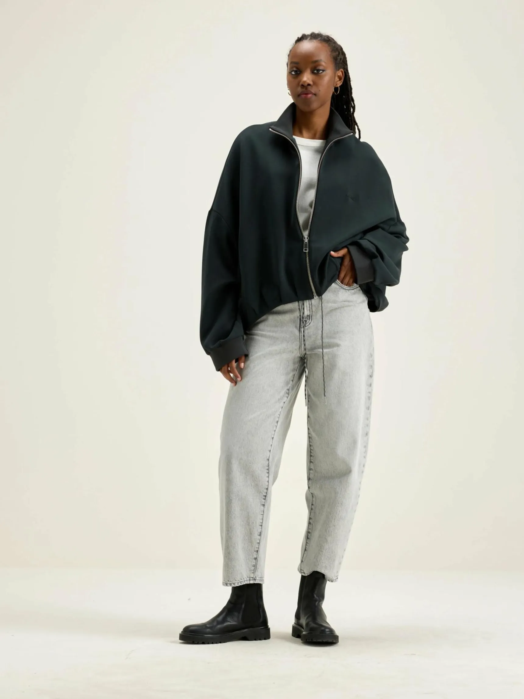 tallis-sweatshirt-met-rits-xmyLuCNq-2.webp Discount Bellerose Tallis Sweatshirt Met Rits Acier