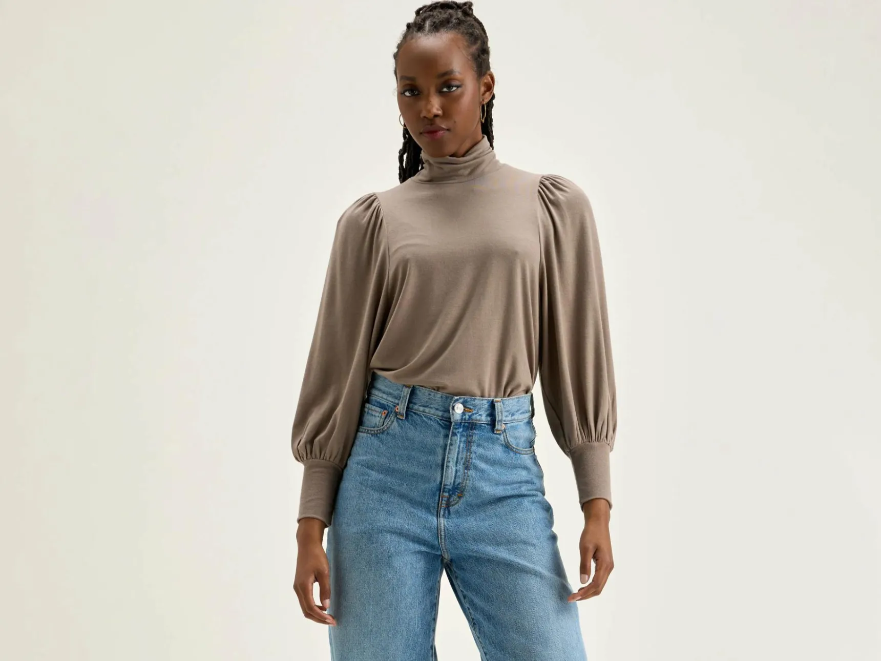 vazo-t-shirt-met-rolkraag-uqLEhBGA-0.webp Online Bellerose Vazo T-shirt Met Rolkraag Dust