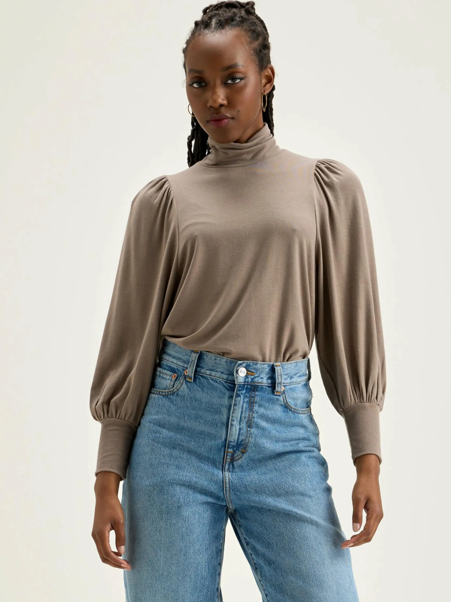 vazo-t-shirt-met-rolkraag-uqLEhBGA-1.webp Online Bellerose Vazo T-shirt Met Rolkraag Dust